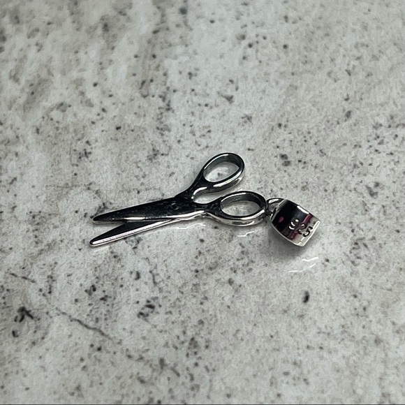 925 Sterling Silver Scissor Pendant - Picture 6 of 14